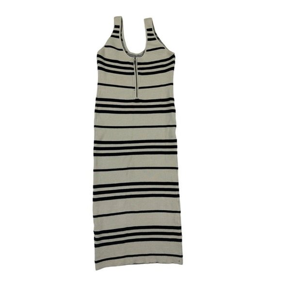 Alice + Olivia Elaina Striped Sleeveless Sweater Dress in Ivory and Black - Picture 6 of 7